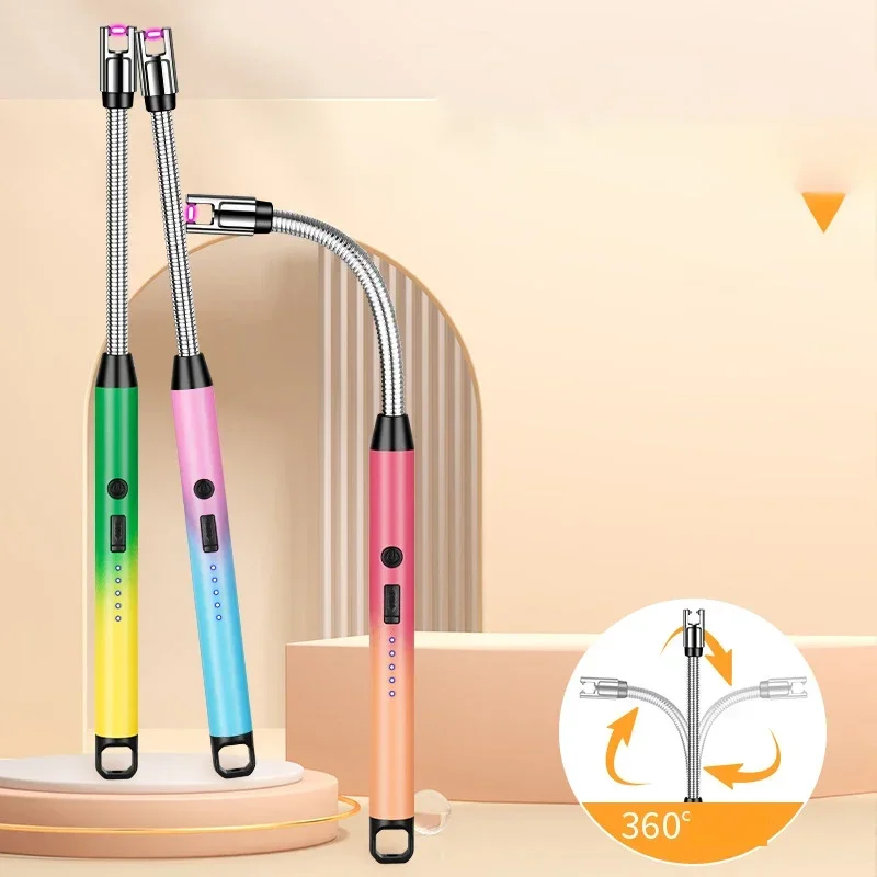 Hot New Gradient Color High-End Electronic Pulse Igniter Portable Kitchen Candle Aromatherapy Gas Stove Special Lighter