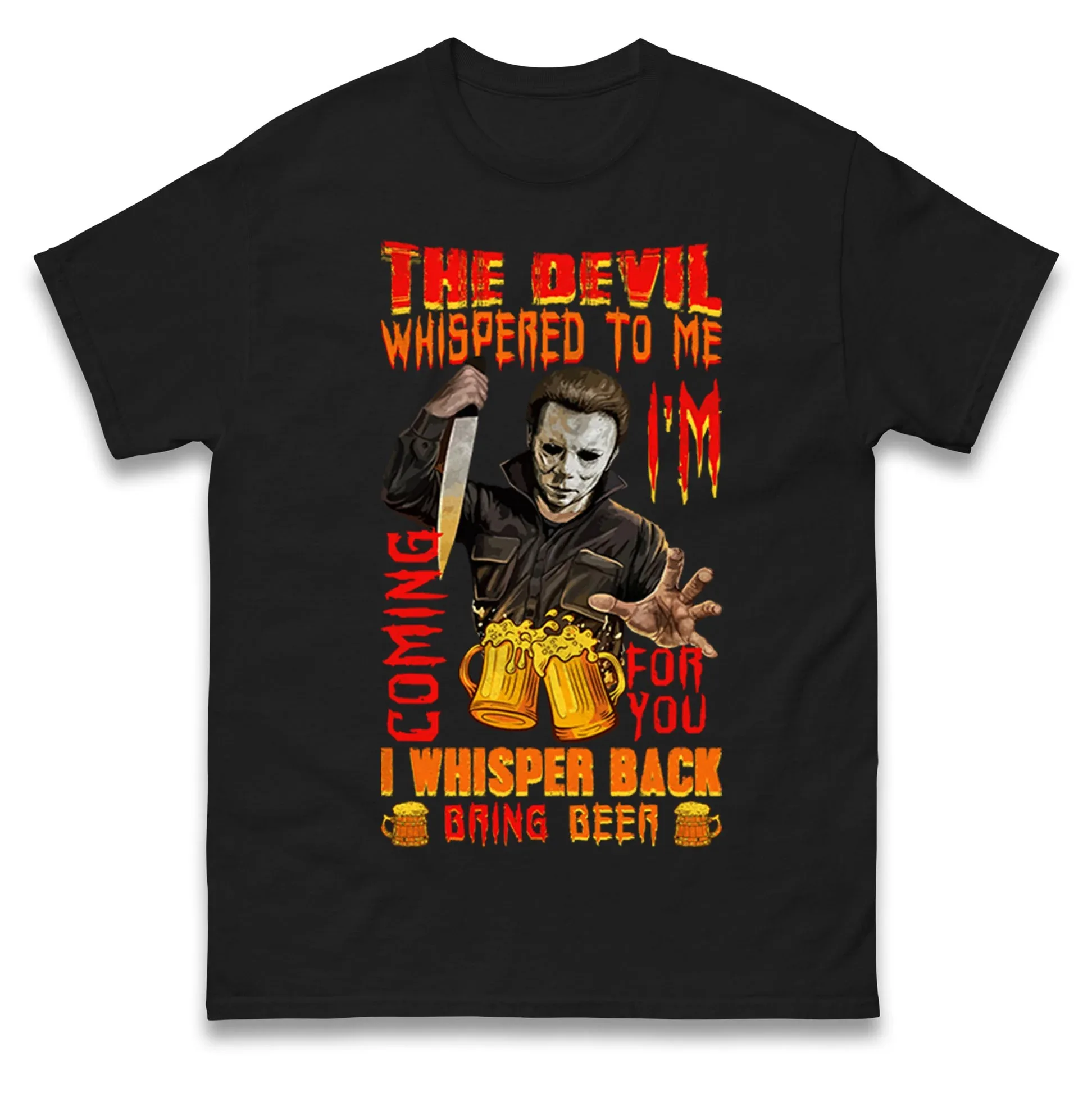 

Michael Myers Haunted Halloween T-Shirt Men Women Round Neck Short Sleeve Cotton Tee Retro Hip Hop Y2k T-shirt Men's Clothing