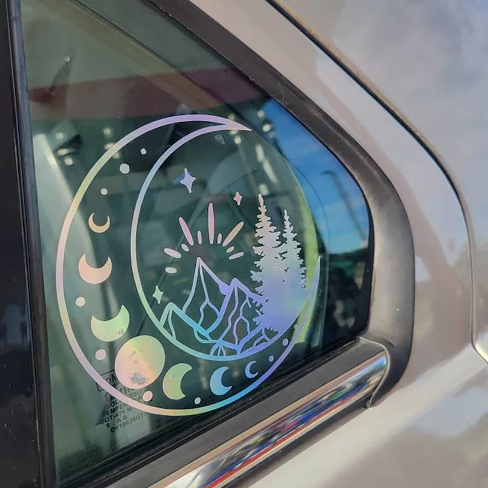 Moon phases with nature scene Car Camper  Caravan Windows Stickers Bumper Decals Vinyl Accessories Tuning