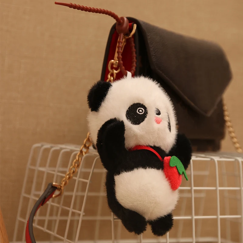 1Pc Cute Stuffed Plush Panda Doll Toy Keychain Panda Bag Pendant Dolls Backpack Pendants Toys Doll Decorations