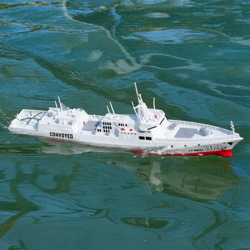 New JJRC S28 Spray Water Aircraft Carrier Model 2.4G Dual Motor Remote Control Warship Simulation RC Water Toy Boat Ornaments