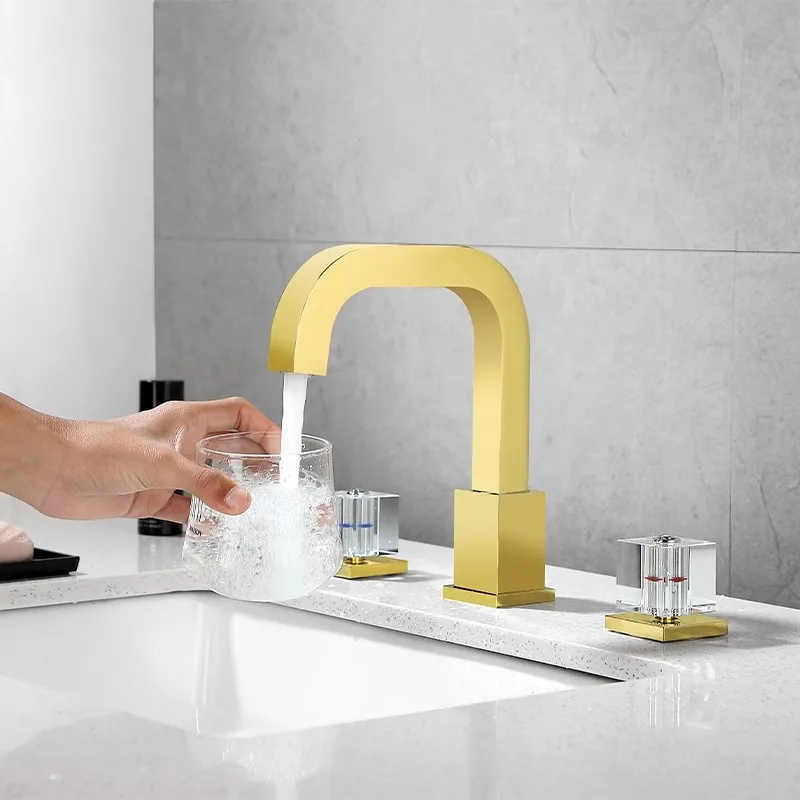 Bathroom Sink Faucet Mixer Tap Rotation Crystal Handle Wash basin