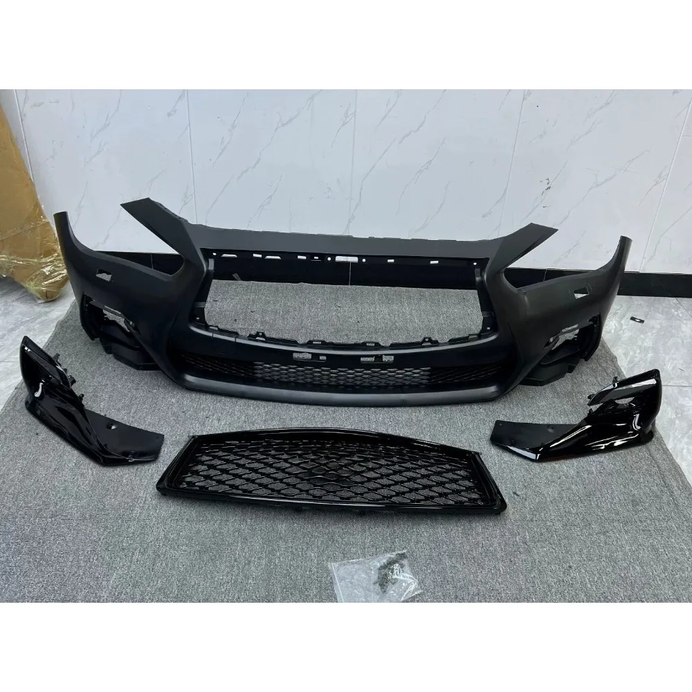 

Car Face Kit for 2014 -2023 Infiniti Q50 Upgr 2023 Sports Style Car Bumper assembly for Q50 Front Bumper Grille PP Mater