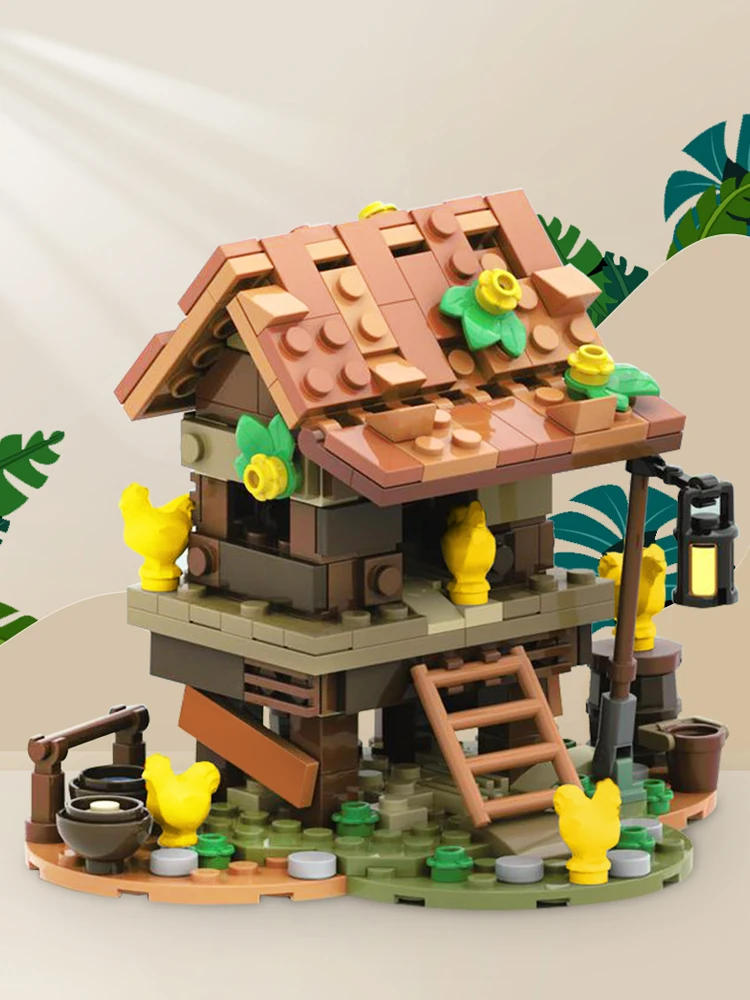 Moc pollaio Building Blocks architettura ideale modello fai da te per castello mattoni set bambini giocattoli per adulti costruzione regalo medievale