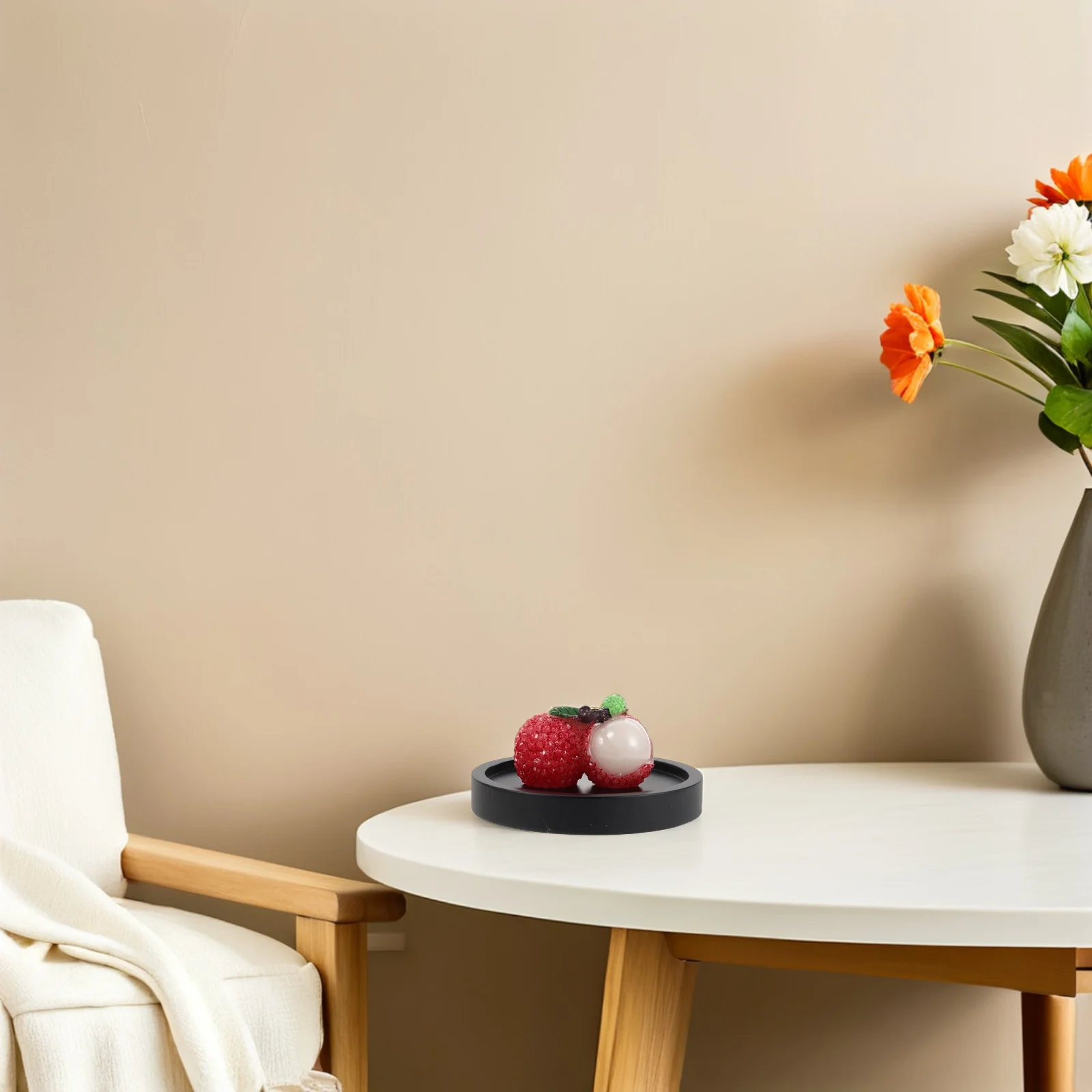 

Litchi Shape Resin Incense Burner Ash Catcher Stable Placement Tea Table Home Decor Indoor Aromatherapy Ornament