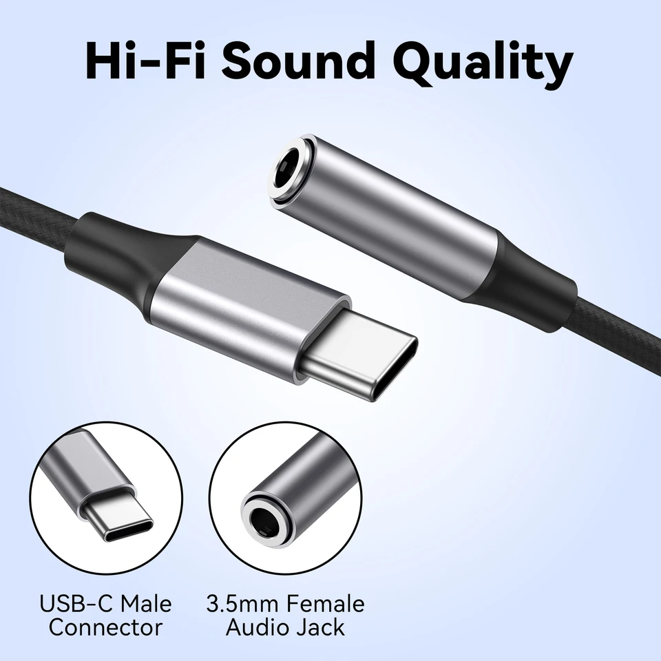 Type C to 3.5mm Jack Earphone Adapter USB-C 3 5mm Audio Cable Converter For IPhone 15 15 Pro MAX Samsung Galaxy Huawei Xiaomi, image 4