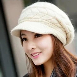 女性のためのbaggyニットのかぎ針編みのビーニー帽子、編みこみのberet、暖かい帽子、ファッショナブルなスキーキャップ、冬