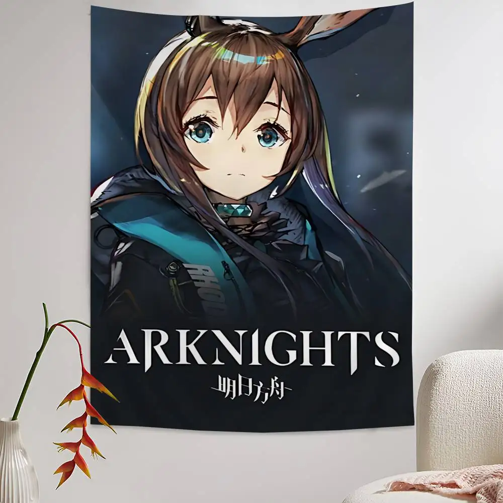 popular game Arknights Beautiful girls Anime Tapestry Hippie Flower Wall Carpets Dorm Decor Cheap Hippie Wall Hanging