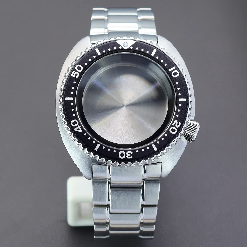 45mm Men's Stainless Steel Watch Case Bracelet Sapphire Crystal For Seiko NH35 NH36 NH34 NH38 4R36 Movement Modified Big Abalone