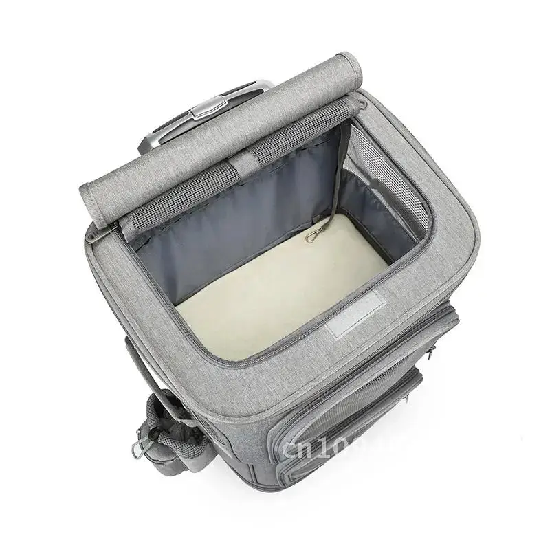 Outdoor Large Capacity Double Layer Pet Bag Backpacks Dog Trolley 2 Bag Bag Backpack Travel Foldable Cat Pet for Breathable Case