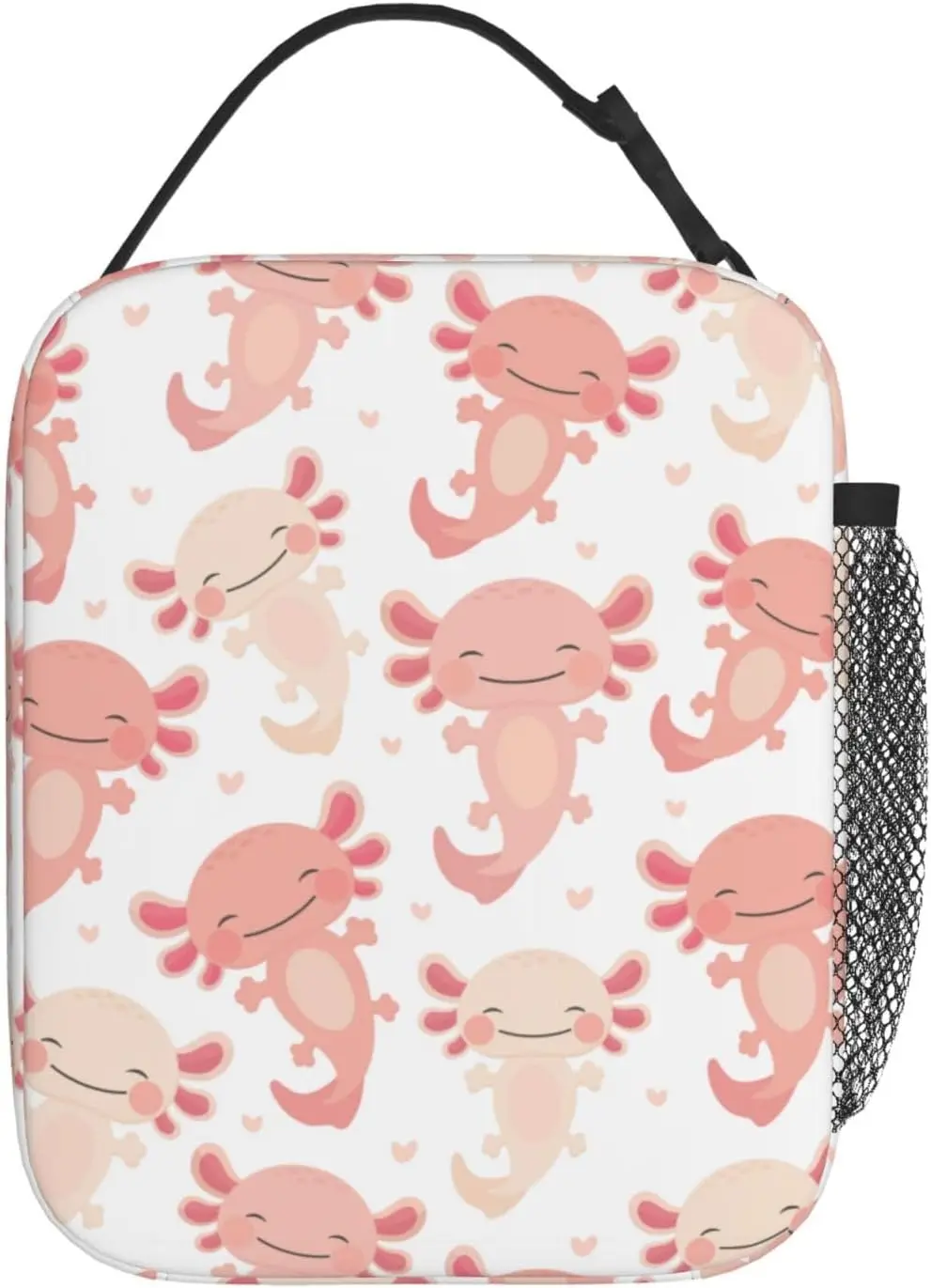 Axolotl-fiambrera con estampado, bolsa de almuerzo reutilizable térmica con aislamiento, bolsas más frescas para hombres, trabajo, oficina, Picnic, senderismo