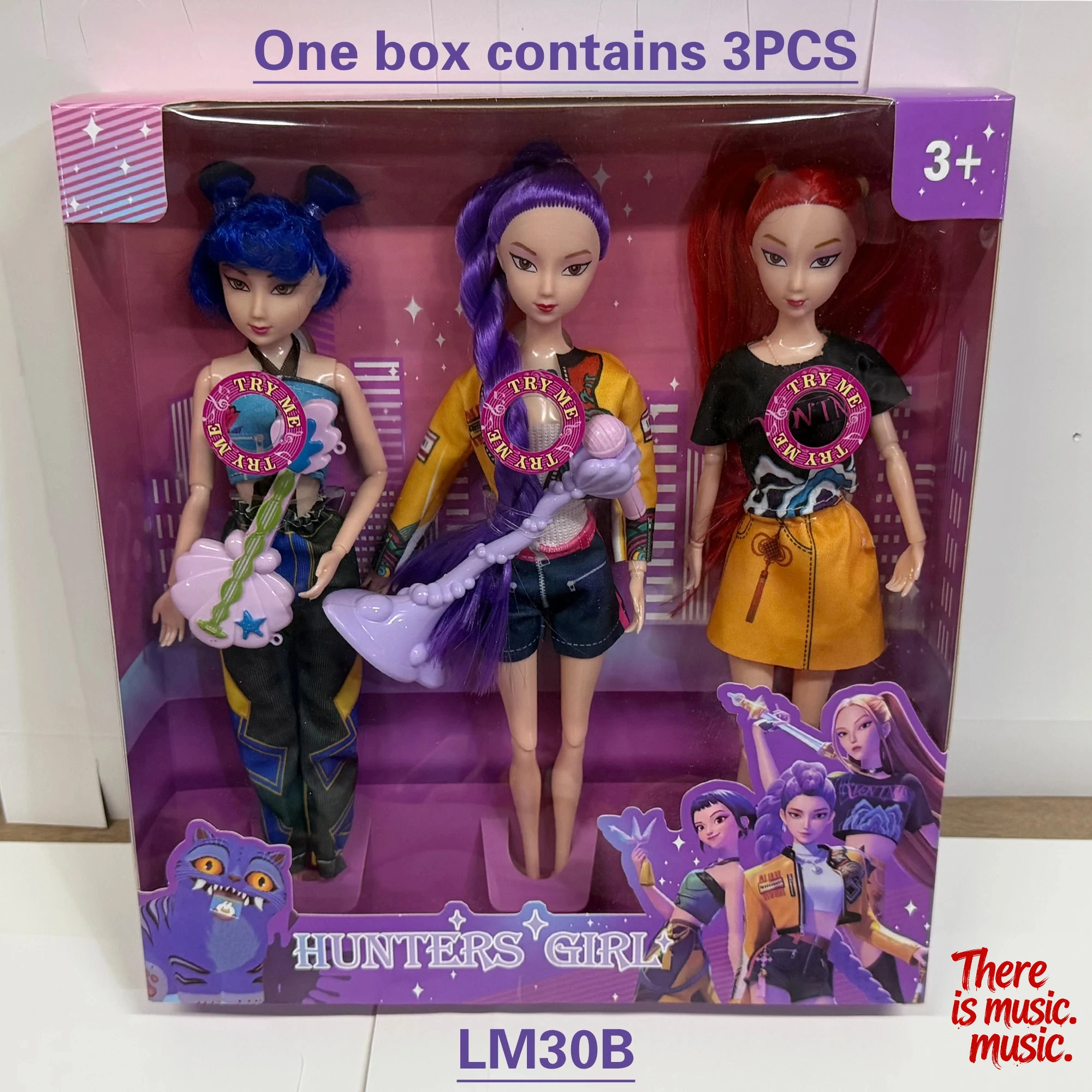 3 pièces Muñeca Estatuilla de Vinilo KPop chasseurs de démons 2026 |   Rumi Mira Zoi con Masque y Música Regalo para Fanáticos