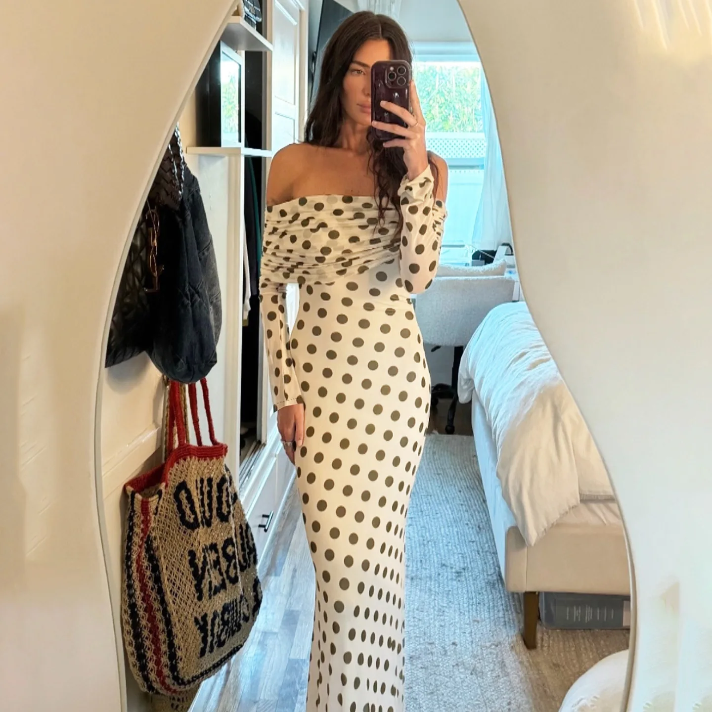 Slimming One oulder Bal Dr High Waist Knitted Polyester Bodycon Gown for Women Ele  Sle Long Sve