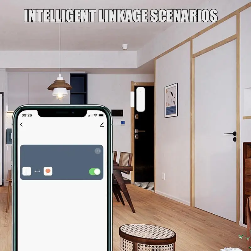 Умный дверной датчик, беспроводной Wi-Fi, датчик окна, двери, устройство домашней безопасности с дистанционным уведомлением через приложение, магнитное защитное оборудование