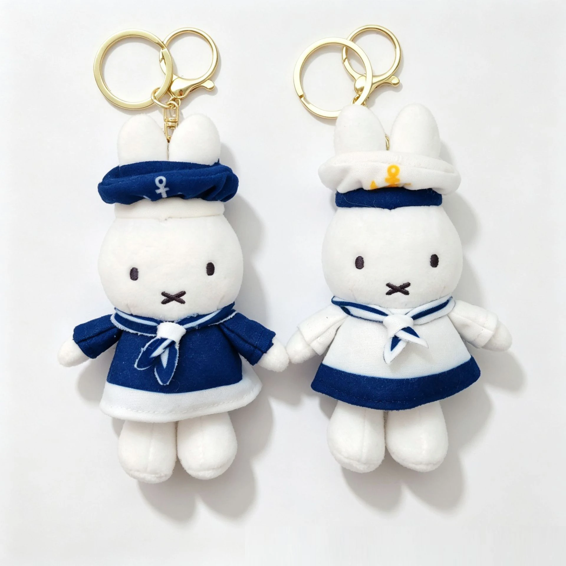 20pcs/lot 12cm New Navy Style Rabbit Plush Toy Keychain Cute Sailor Outfit Miffy Doll Bag Accessory