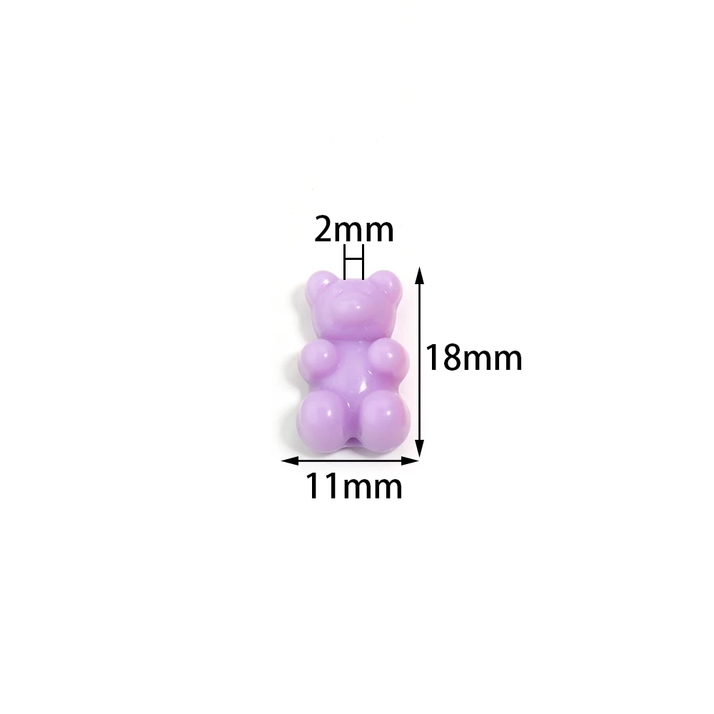 30Pcs Bear Acrylic Beads Mixed Color Cute Gummy Teddy Bear Loose Beads for DIY Jewelry Necklace Bracelet Hair Ties Accessories