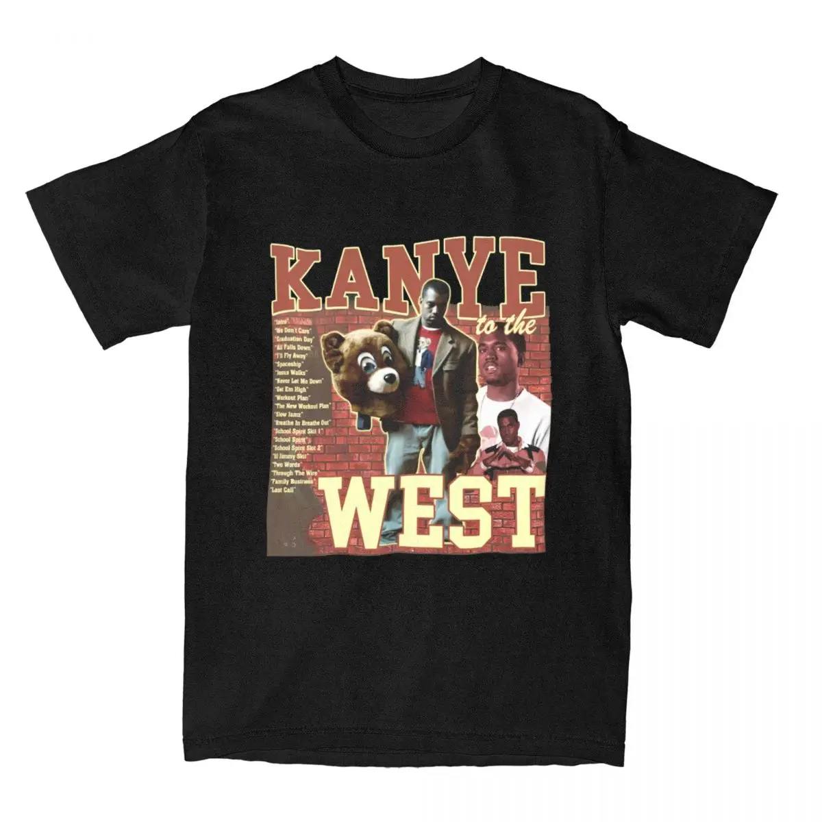 College Dropout Kanye West Bear Men Women's T Shirt Rapper Hip Hop Tees Short Sleeve Crew Neck T-Shirts Pure Cotton Clothes image 3