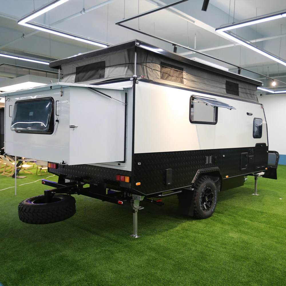 15ft Offroad Off Road Pop Top Hybrid Caravan Camper Trailer With Shower Side Opening for Australia Australian Standards