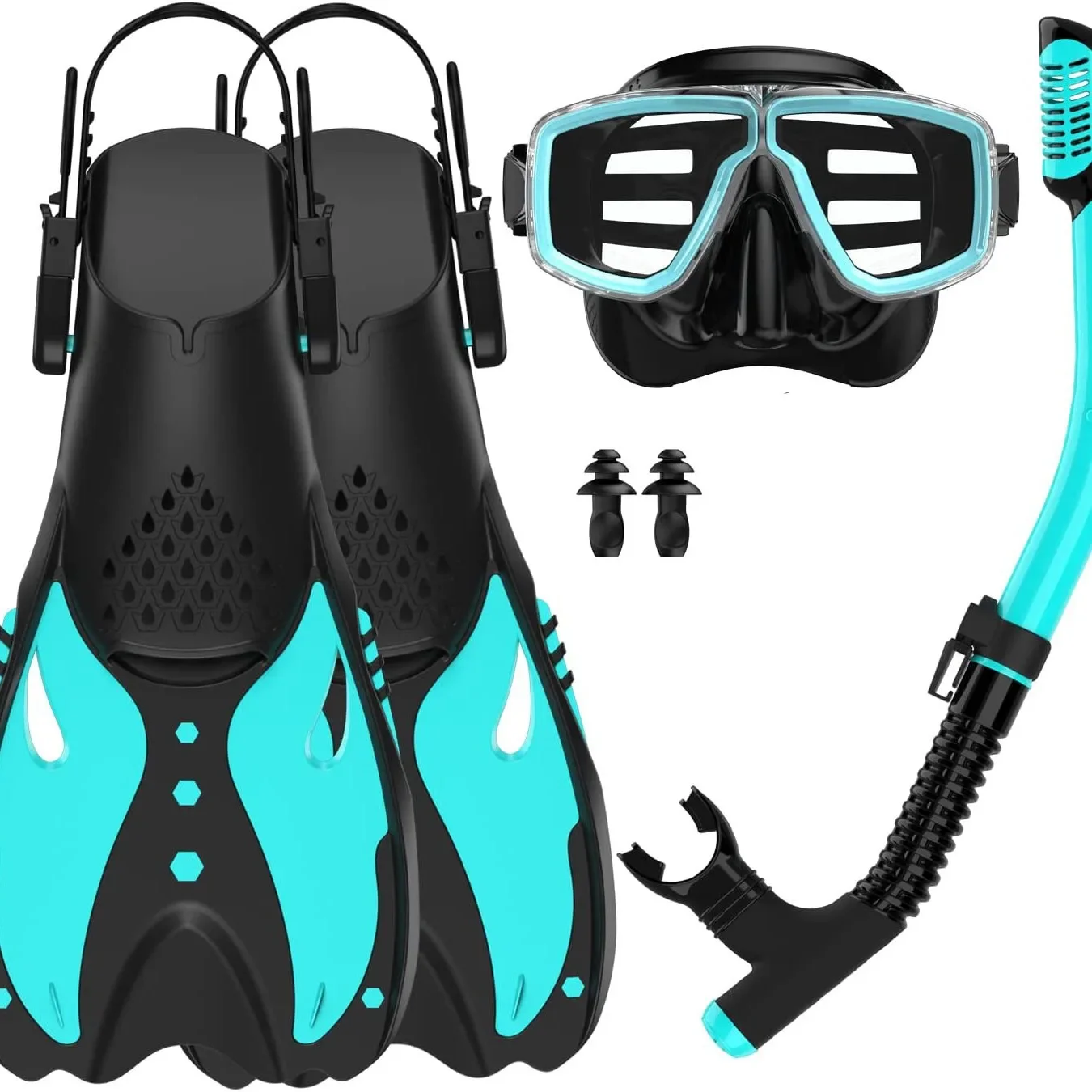 

Adult tempered glass diving goggles, webbed snorkel mask, fully dry breathing tube, three piece set for snorkeling