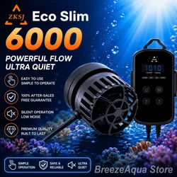 ZKSJ Eco Slim 6000 DC Mini Saltwater Fish Tank Aquarium Wavemaker Pump with Controller