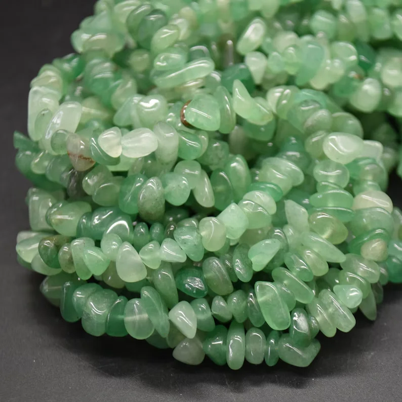 1 Strands Natural Green Aventurine chips Beads Irregular Freeform Bead Chip Loose Gravel Bead for Jewelry Making DIY Necklace