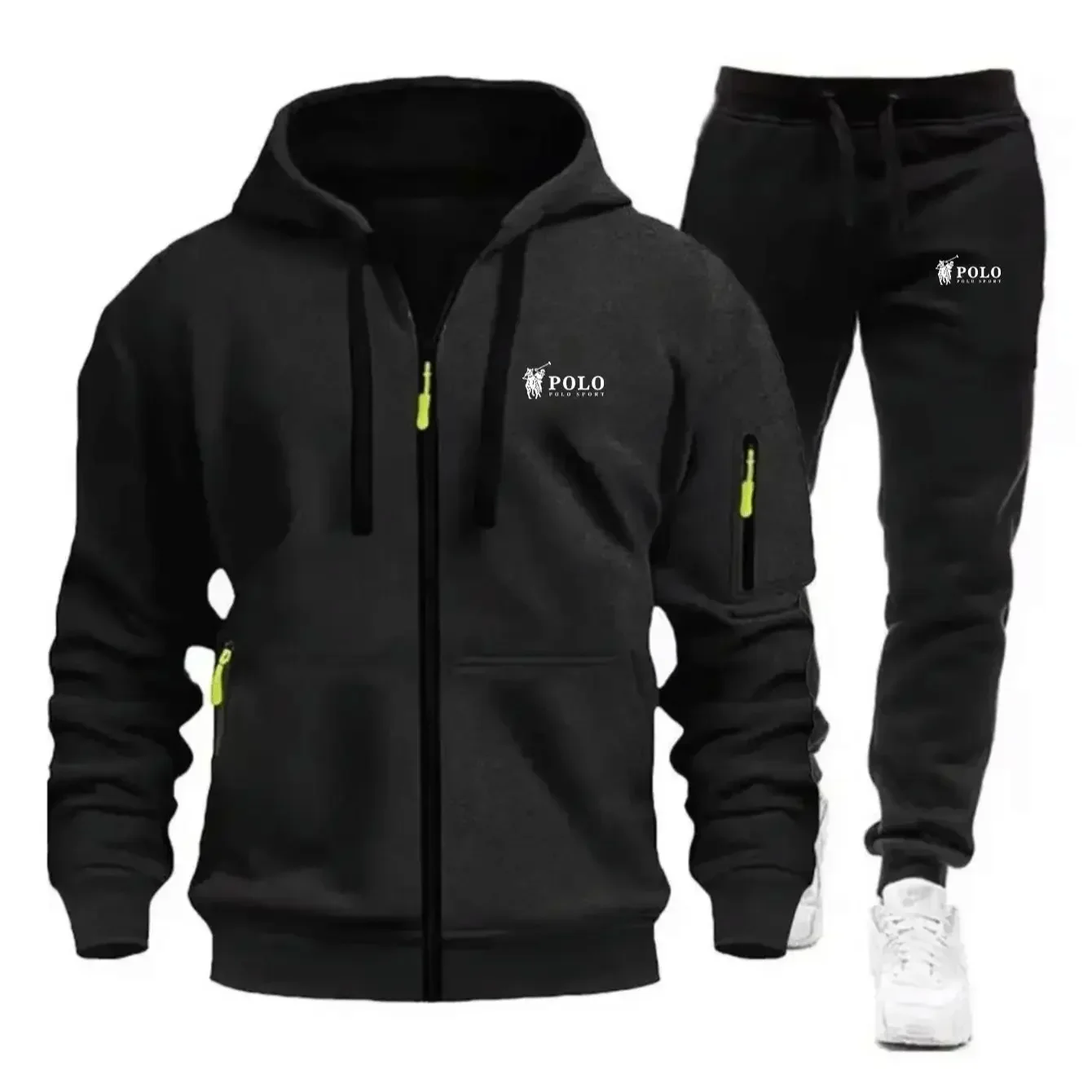 Zippered hooded sweatshirt set - Men's everyday casual hooded sweatshirt - Men's sweatshirt - 2026 sportswear - Sporty casual pa