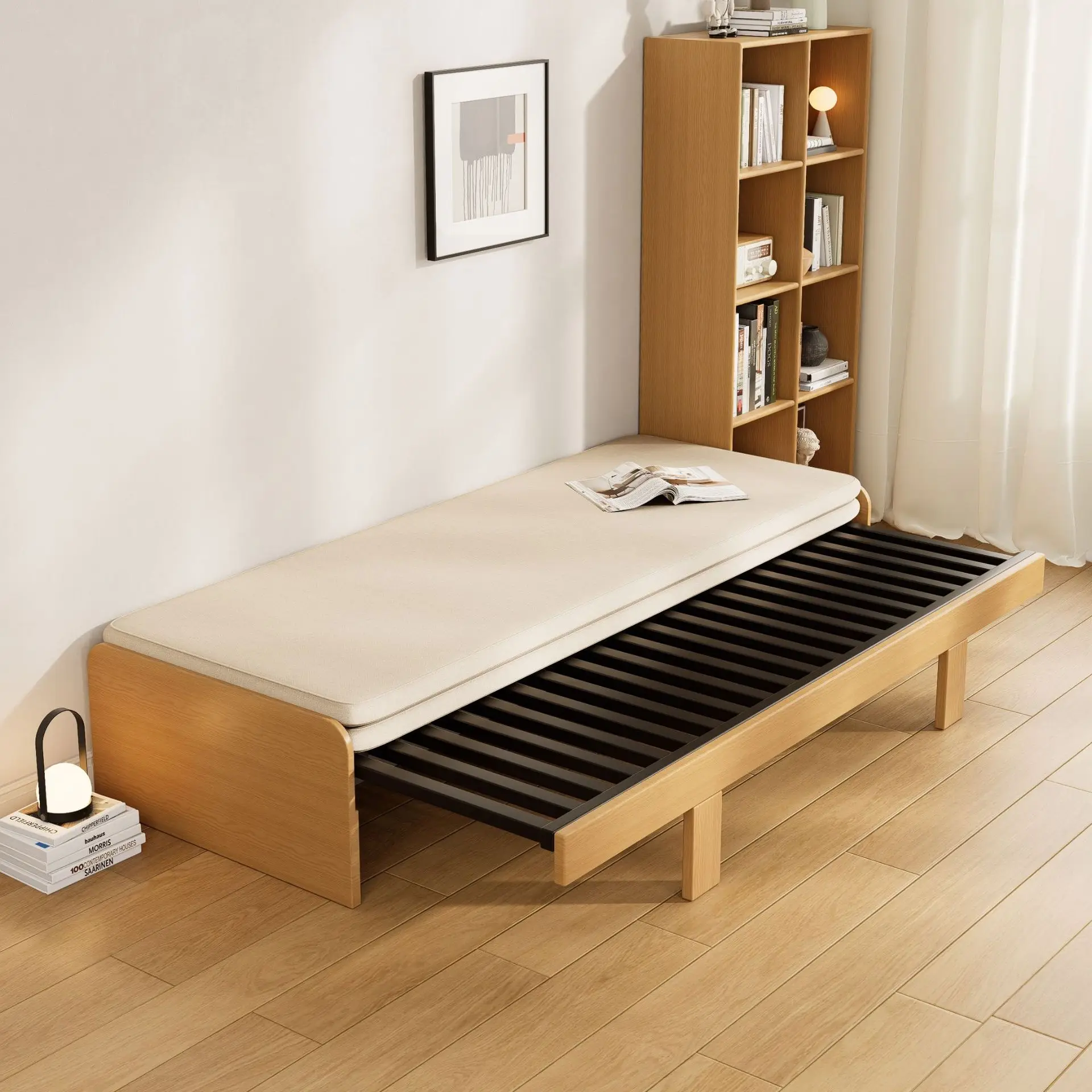 Creative curved sofa, clothing store, beauty salon, lounge area reception, push-pull sofa bed 3