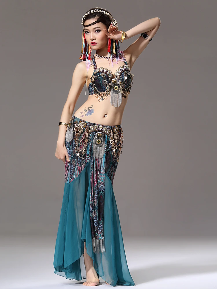 High End Belly Dance Performance Dress Tribal Style ATS Exotic Style Stage Set Indian Dance Costume Belly Suit Haute Couture