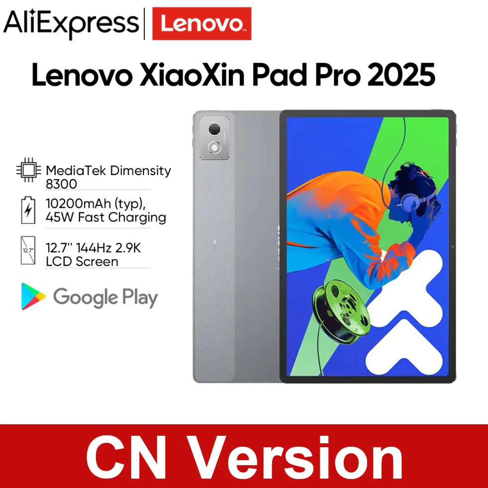 

Lenovo Xiaoxin Pad Pro 2025 12.7'' 144Hz Screen MTK Dimensity 8300 128GB 256GB Tablet Dolby Atmos 10200mAh Global ROM Tab PC