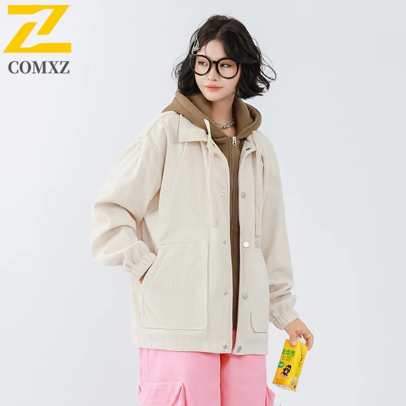 

COMXZ 2025 Мужская и женская бейсбольная куртка из двух предметов, свободное модное пальто, осень-зима, повседневная верхняя одежда для пар
