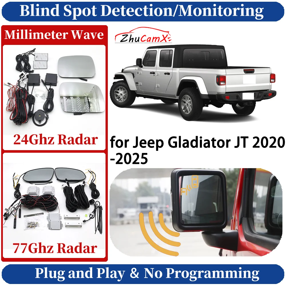 Car Blind Spot Monitoring/Detection System for Jeep Gladiator JT 2020-2025 Night Driving Side Lane Change Warning Safe Assist