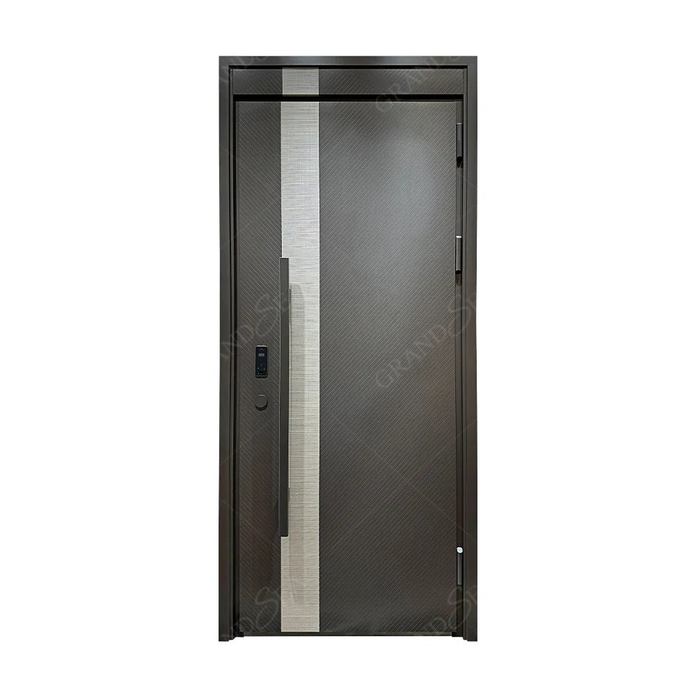 Superior Smart Lock Security Aluminum Pivot Doors Residential Entrance Aluminum Security Modern Swing Door For House