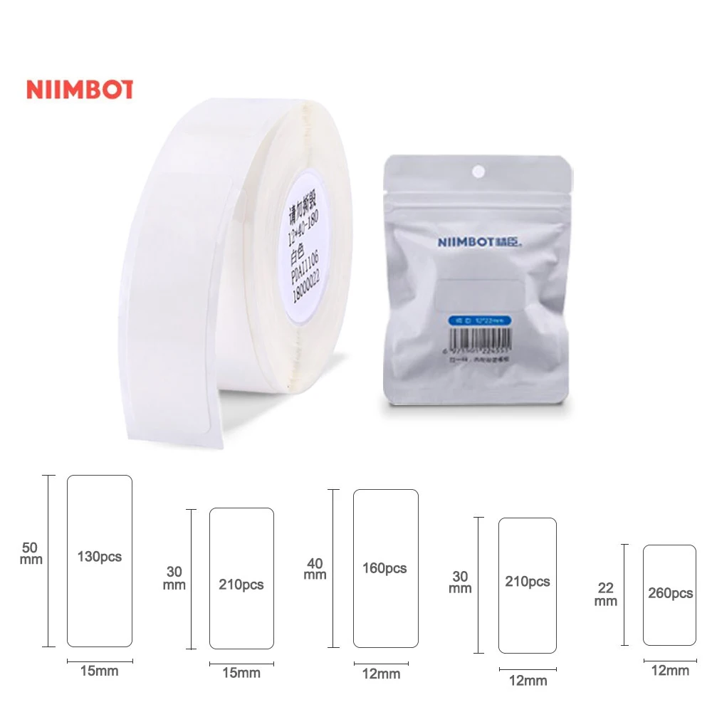 

Niimbot D11 Label White Series Thermal Label Sticker Waterproof Self-Adhesive for D110/D101 Printer Niimbot D11 Label Paper