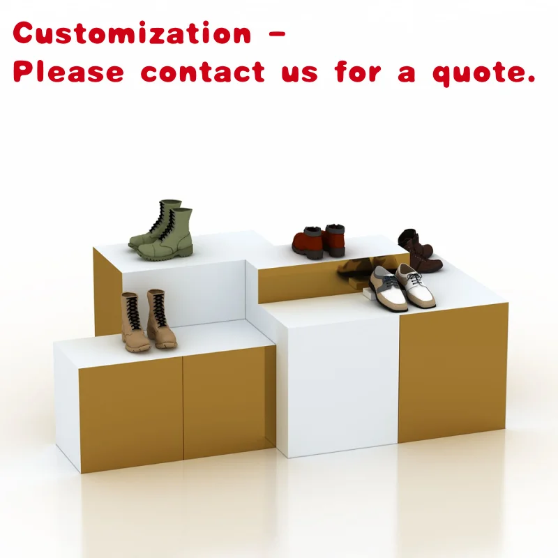 

custom.Retail Shoe Bag Show Store Fixture Wood Stand up Shopping Display Table with Light