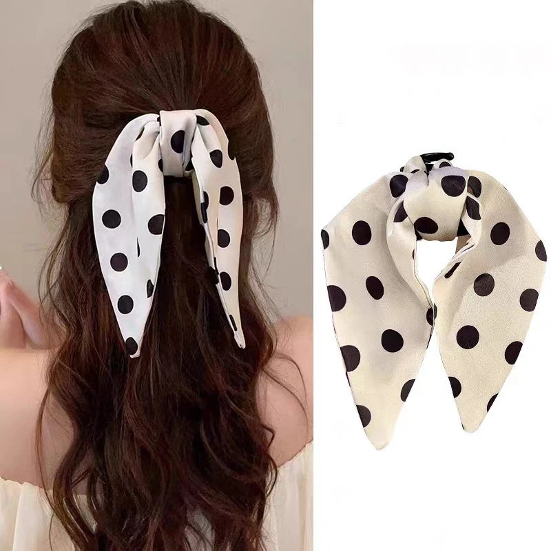 Polka Dot Bow Hair Clip Woman Hairpin Headband Hair Clips For Girls Korean Fashion Hair Accessories Bow Tie Headdress