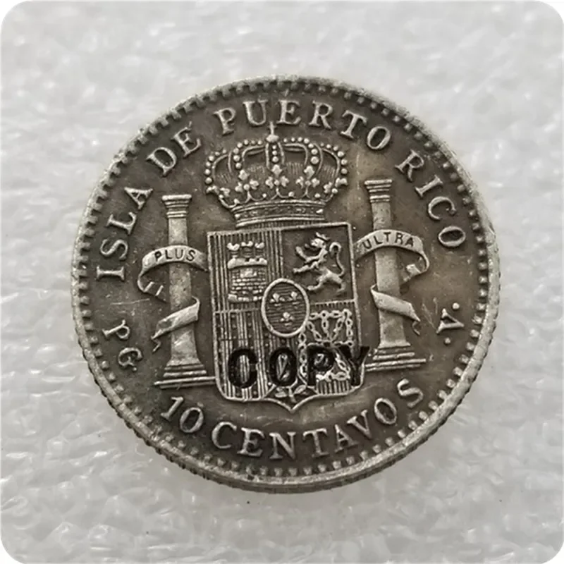 1896 PUERTO RICO 10 CENTAVOS COPY Challenge Pocket Coins Christmas Gifts