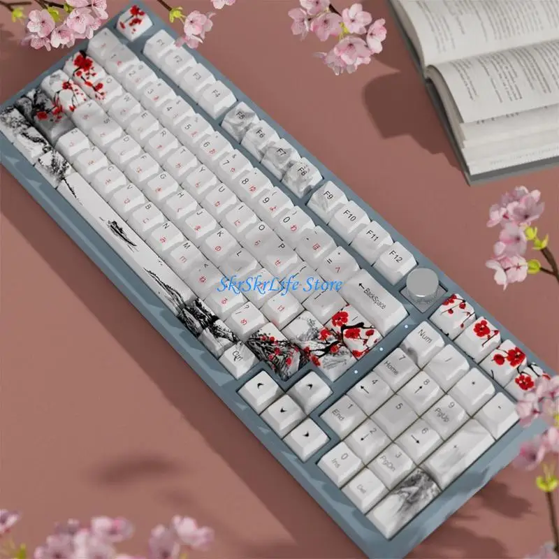 

E65E Keycaps 128key Thick Pbt Sublimations Russian Keycap For Mechanical Keyboards