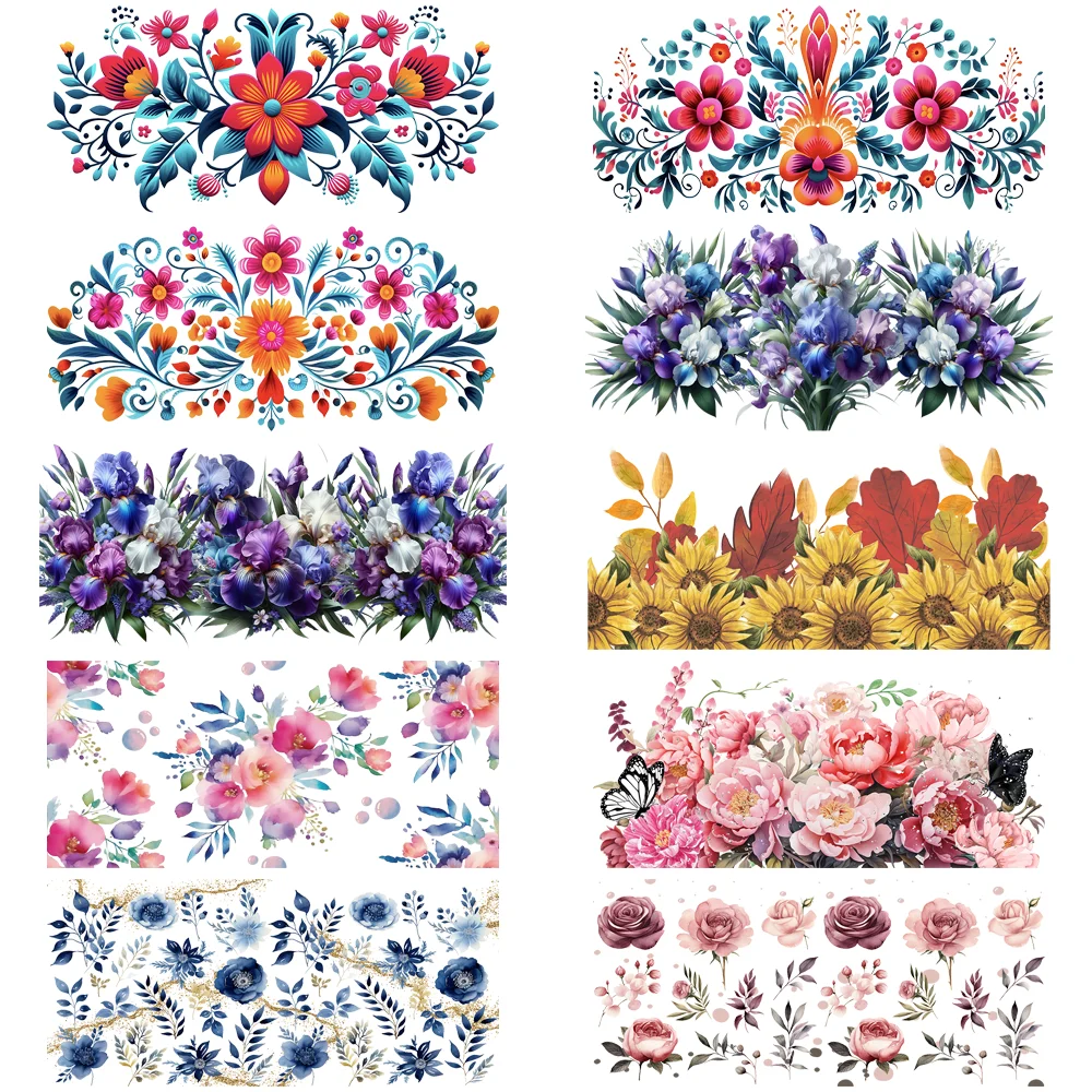 Image of Garden Plants Series UV DTF Cups Wraps Libbey 16oz Cup Transfer Wasserdichte Flora Wildflowers 3D-Aufkleber