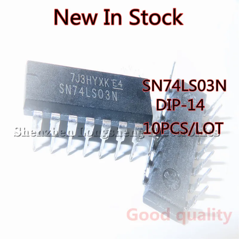 10PCS/LOT NEW SN74LS03N 74LS03 DIP-14 Gate/Inverter IC  In Stock