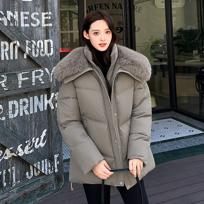 Korean version of the new winter big hair lapel short fashion cotton jacket