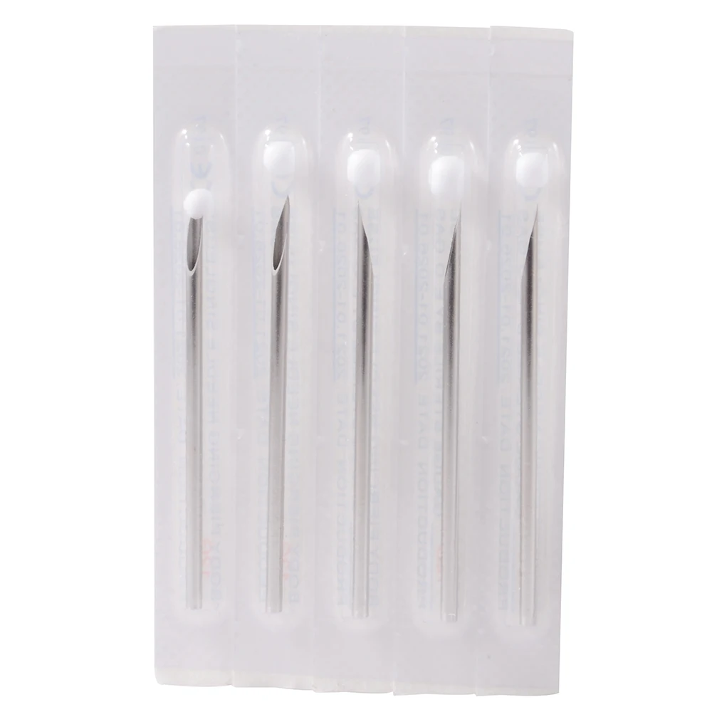 1-100PCS Surgical Steel Body Piercing Needle Tool  PVC Bubble Pack Lip Belly Nose Tongue Tattoo Needle