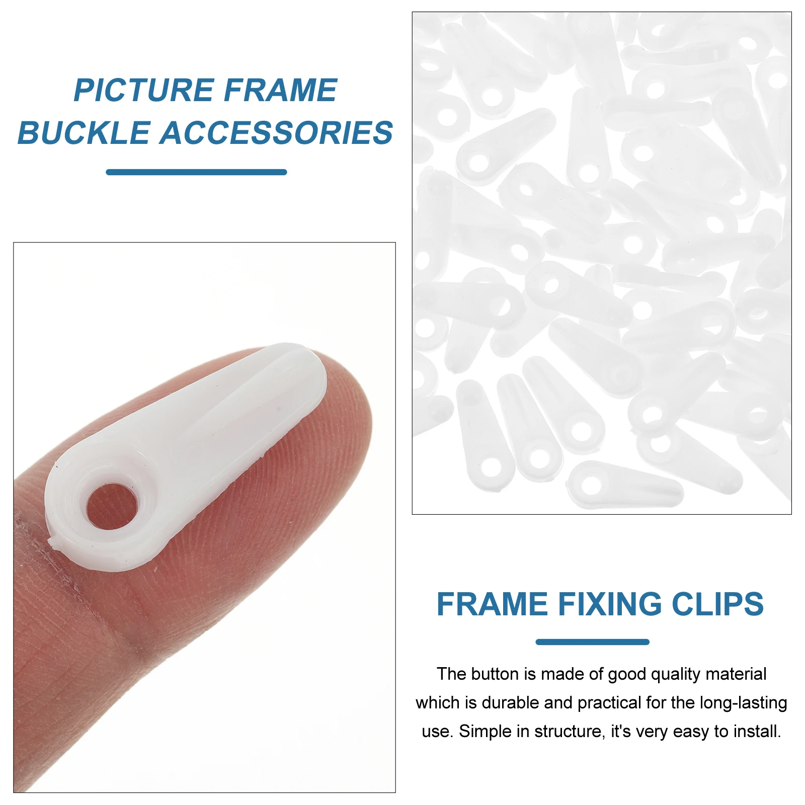 

100pcs Plastic Press Plate Backboard Buckles For Photo Frame Diy Fixing Simple Structure Frame Picture Turn Buttons Hanging