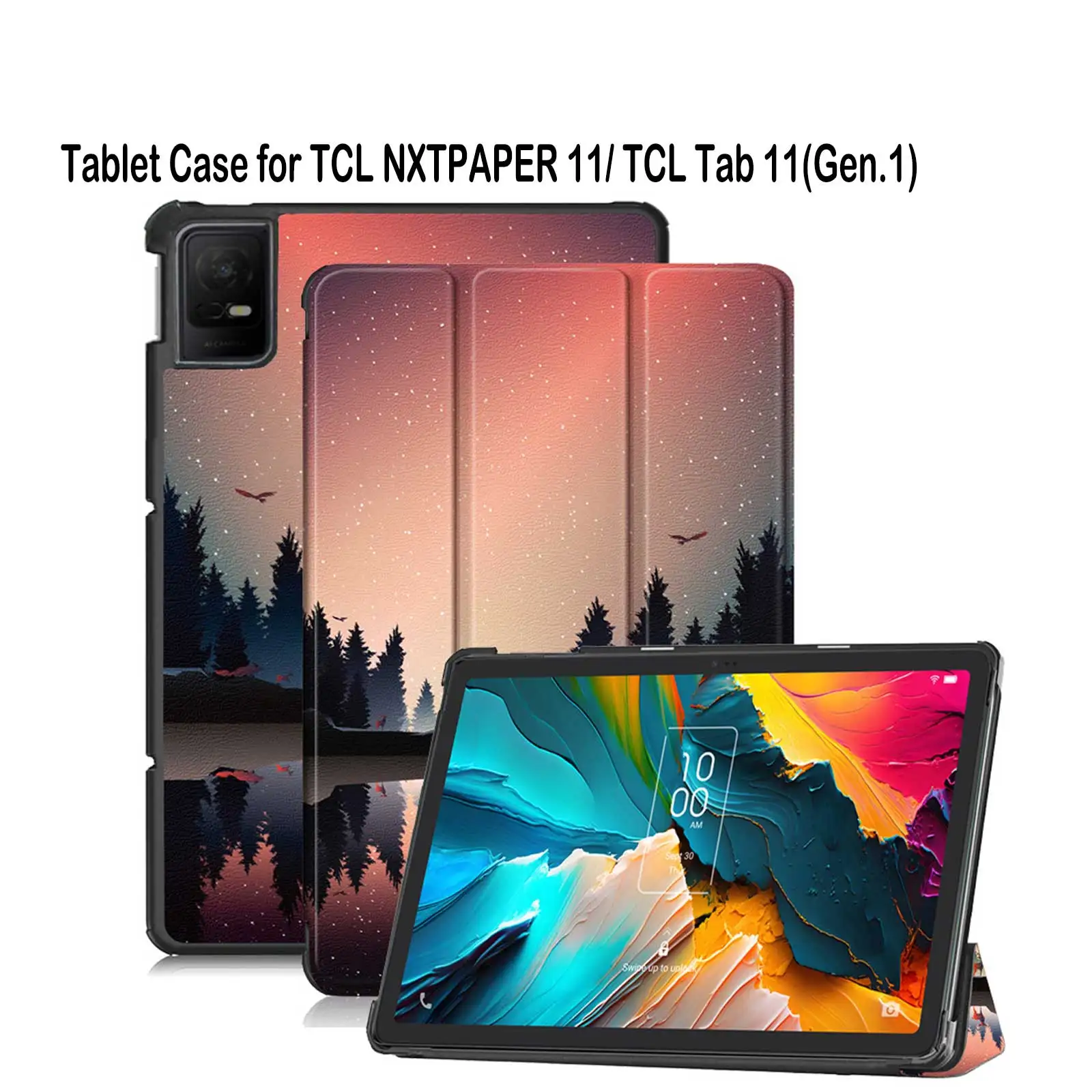 Funda para tableta TCL NXTPAPER11 tab11/ TCL Tab 11 Gen1, material de cuero PU, ultrafina, cubierta protectora con soporte