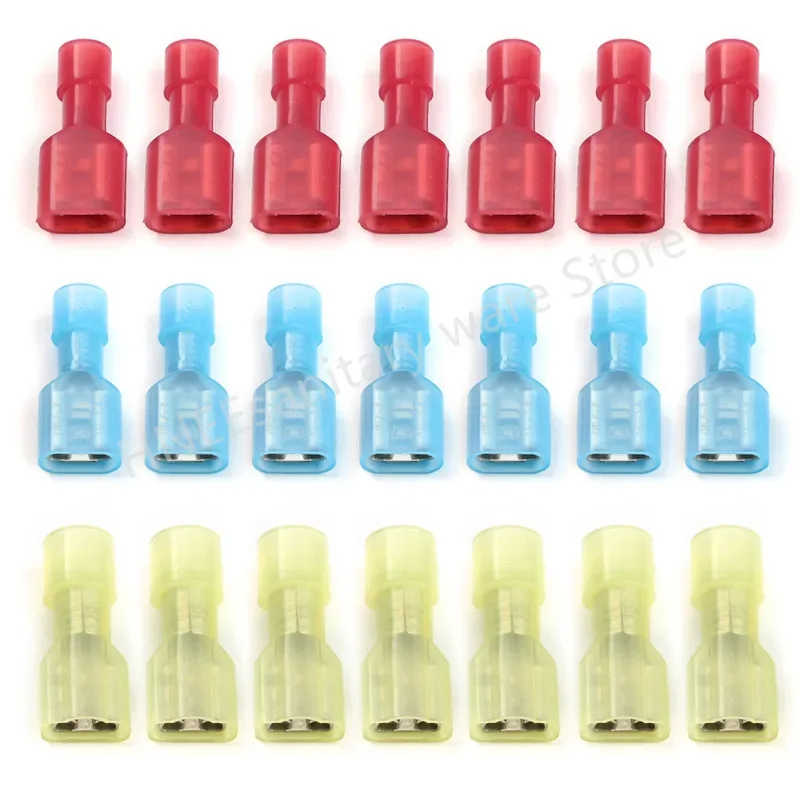 50/100/500Pcs Nylon Spade Terminals Crimp Wire Cable Connectors Nylon Fully Insulated Spade Female Electrical Crimp Terminators