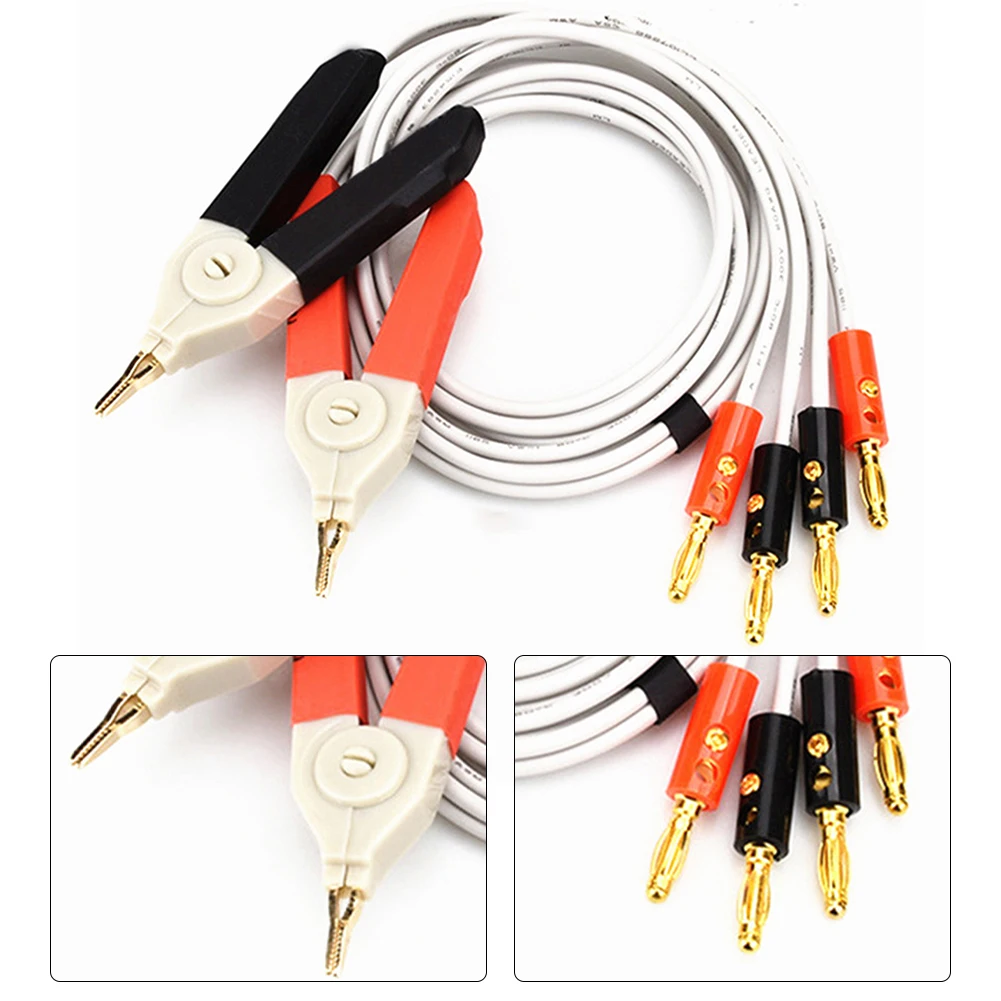 85cm LCR Meter Test Cable Terminal Kelvin Clip Wires With Banana Plug LCR Meter Test Leads For GTL-108A 9287-10 GOM-801G/802