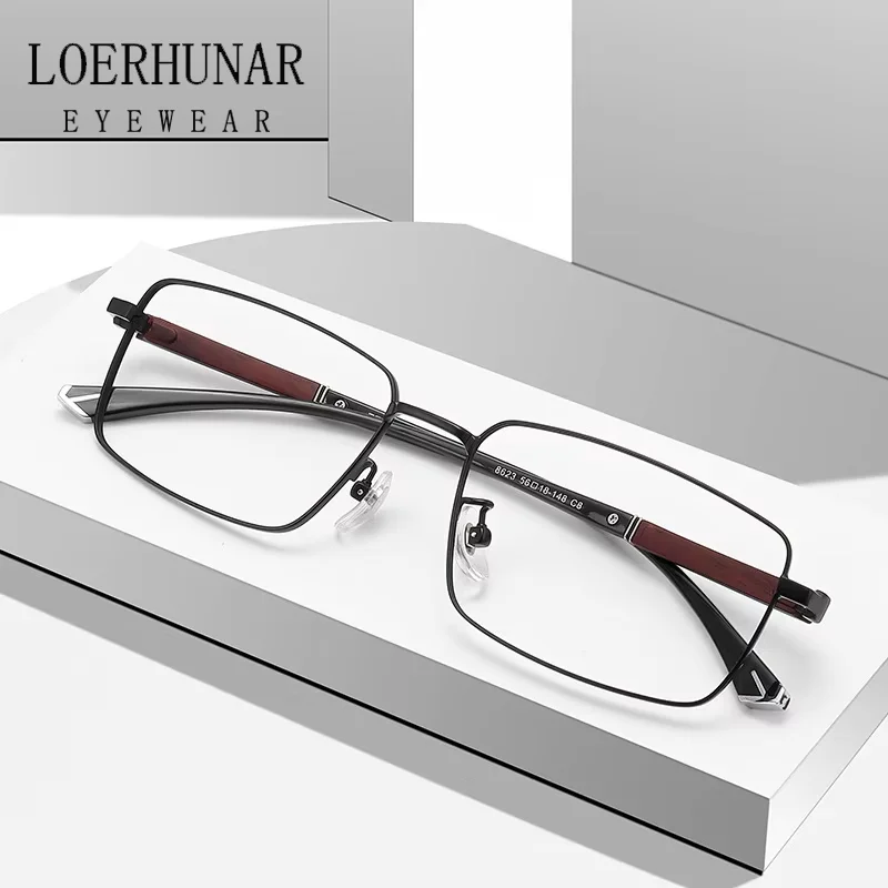 

Ретро-оправы для очков из высококачественного титанового сплава, ультралегкие, деловые, мужские, квадратные, для зрения, с диоптриями