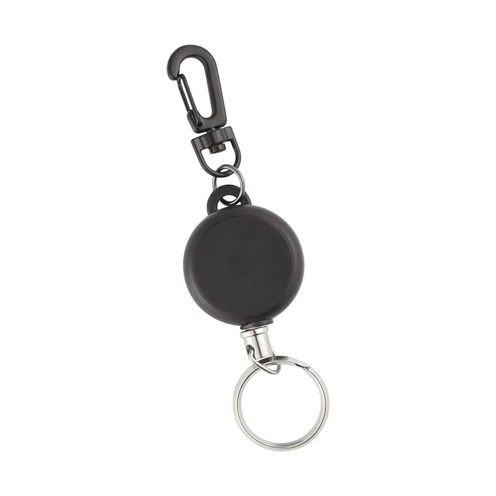 Retractable Keychain ID Badge Holder with Steel Cord Pull Cord Buckle Key Reel for Adults Men Women Fishing Camping Hiking