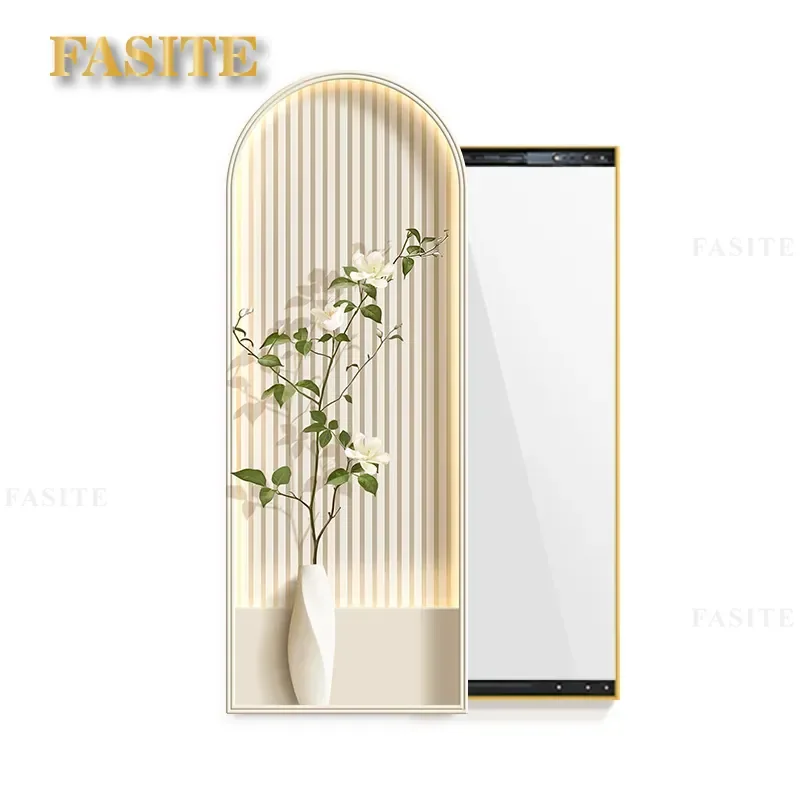 For Living Room Entrance Bedroom Cream Style Push-Pull Hidden Full Body Mirror Decorative Wall Art Mural Space Saving Hanging