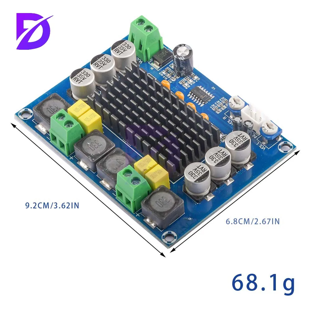 TPA3116D2 Digital Audio Amplifier Board, 2x120W Dual Channel Stereo, DC12-26V Low Power High Precision