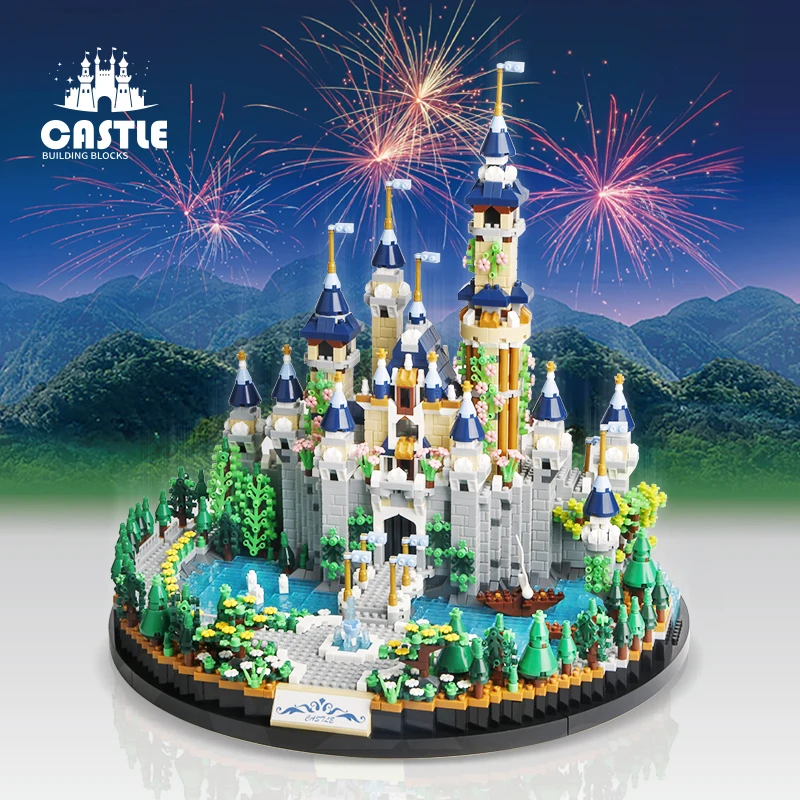 3600PCS Fairy Tale Magic Princess Castle Architecture Building Blocks Dream  Garden Villa Model Micro Bricks Toy Adult Girl Gift